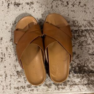 Madewell Tan Cross-Strap Sandals